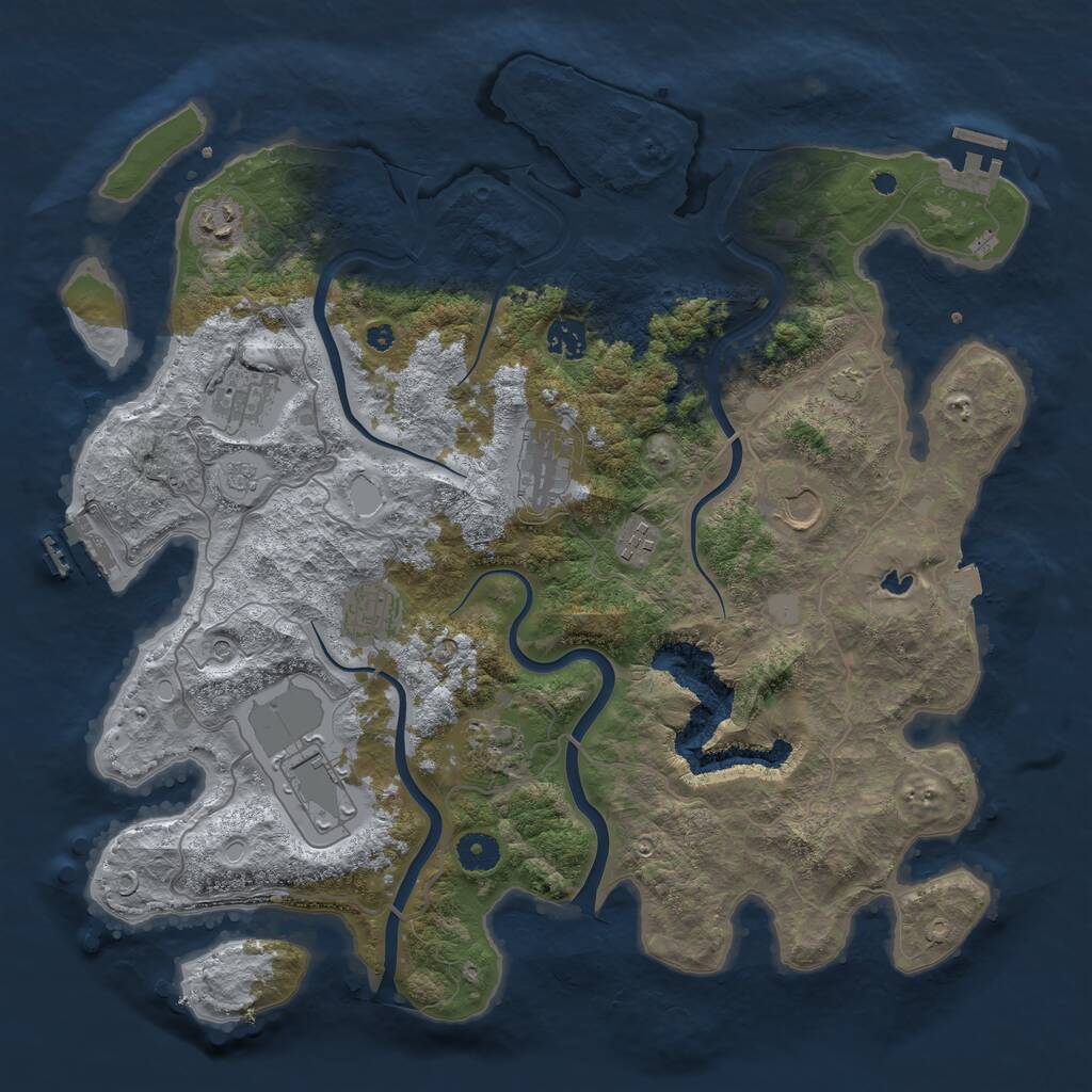 Rust Map: Procedural Map, Size: 4000, Seed: 182088888, 15 Monuments