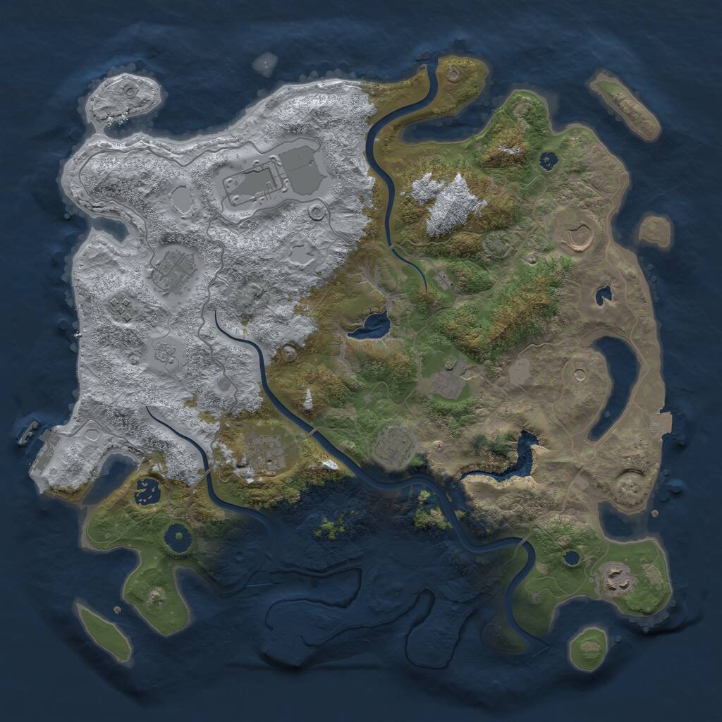Rust Map: Procedural Map, Size: 4000, Seed: 1692334117, 15 Monuments