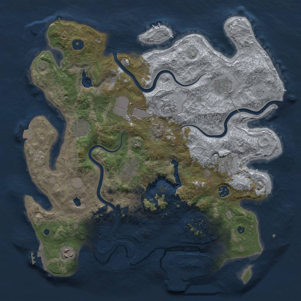 Rust Map: Procedural Map, Size: 4000, Seed: 1671585650, 15 Monuments