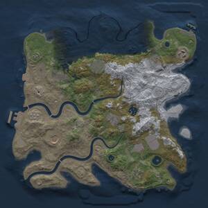 Thumbnail Rust Map: Procedural Map, Size: 3500, Seed: 172852236, 16 Monuments