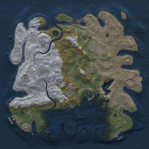 Thumbnail Rust Map: Procedural Map, Size: 4000, Seed: 46355521, 14 Monuments