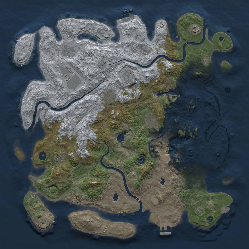 Rust Map: Procedural Map, Size: 4500, Seed: 431593611, 15 Monuments