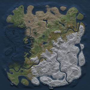 Thumbnail Rust Map: Procedural Map, Size: 5000, Seed: 292445420, 16 Monuments