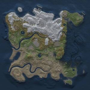 Thumbnail Rust Map: Procedural Map, Size: 3500, Seed: 2143889182, 17 Monuments