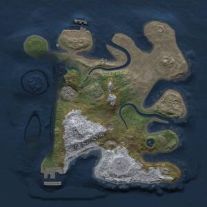Thumbnail Rust Map: Procedural Map, Size: 2500, Seed: 617196722, 7 Monuments