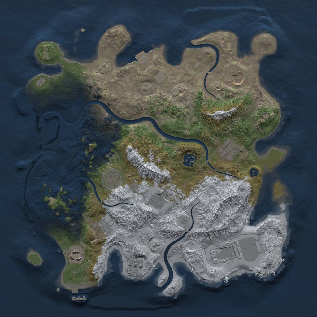 Rust Map: Procedural Map, Size: 3565, Seed: 50000, 15 Monuments