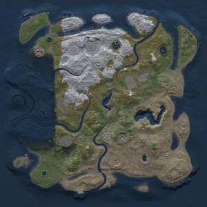 Thumbnail Rust Map: Procedural Map, Size: 4000, Seed: 2020183809, 15 Monuments