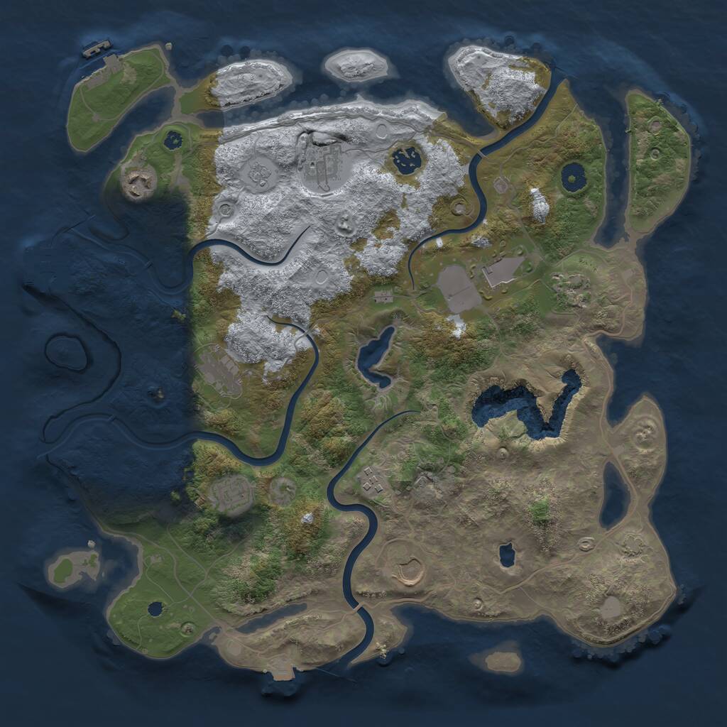 Rust Map: Procedural Map, Size: 4000, Seed: 2020183809, 15 Monuments