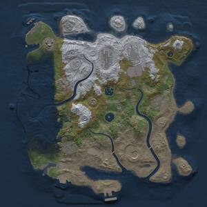 Thumbnail Rust Map: Procedural Map, Size: 3500, Seed: 357153394, 14 Monuments