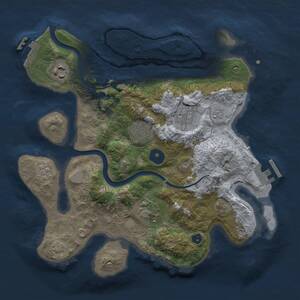 Thumbnail Rust Map: Procedural Map, Size: 3000, Seed: 753842558, 11 Monuments