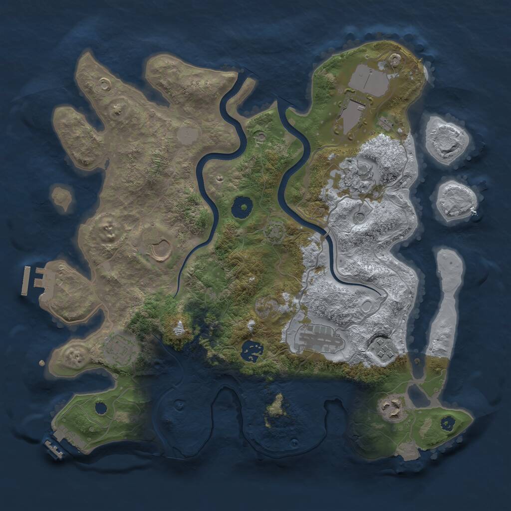 Rust Map: Procedural Map, Size: 3500, Seed: 1902913998, 13 Monuments