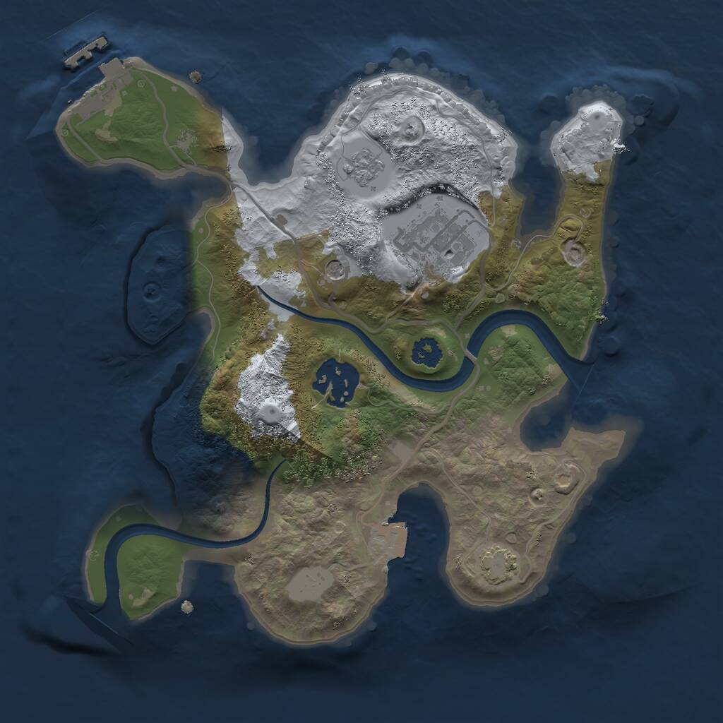 Rust Map: Procedural Map, Size: 2399, Seed: 1, 7 Monuments