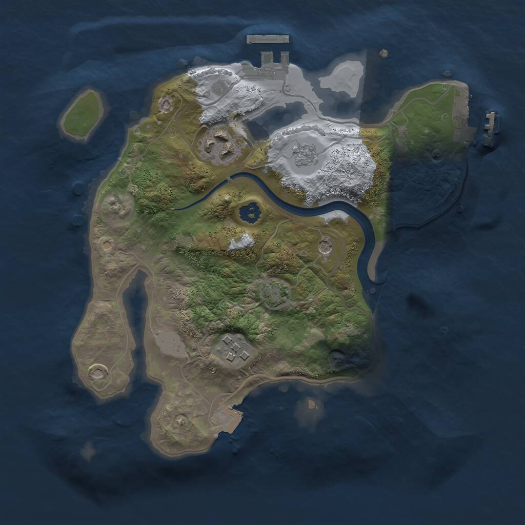 Rust Map: Procedural Map, Size: 2500, Seed: 42345, 8 Monuments