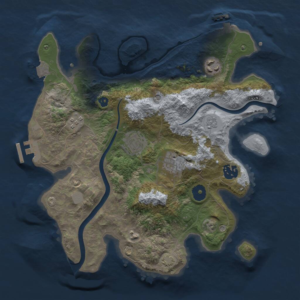Rust Map: Procedural Map, Size: 3000, Seed: 921675702, 11 Monuments