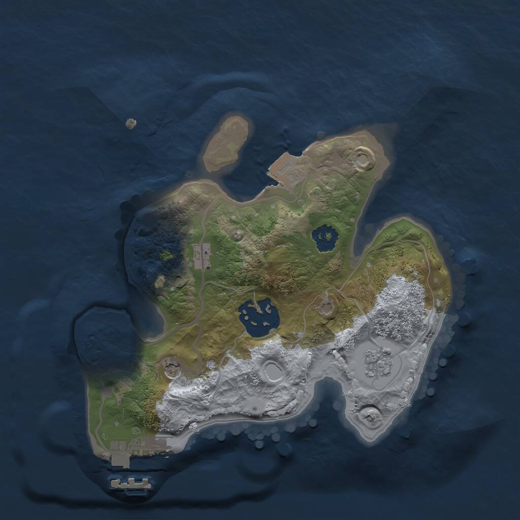 Rust Map: Procedural Map, Size: 2000, Seed: 1780679325, 5 Monuments