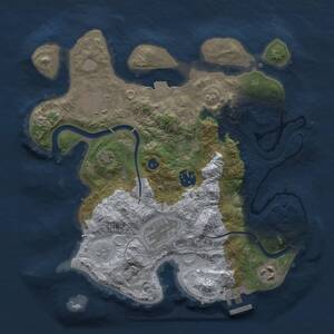 Thumbnail Rust Map: Procedural Map, Size: 3000, Seed: 1631294389, 9 Monuments