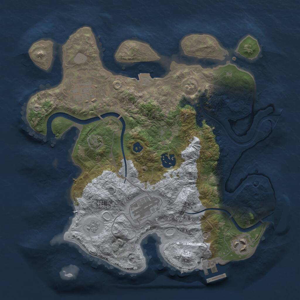 Rust Map: Procedural Map, Size: 3000, Seed: 1631294389, 9 Monuments