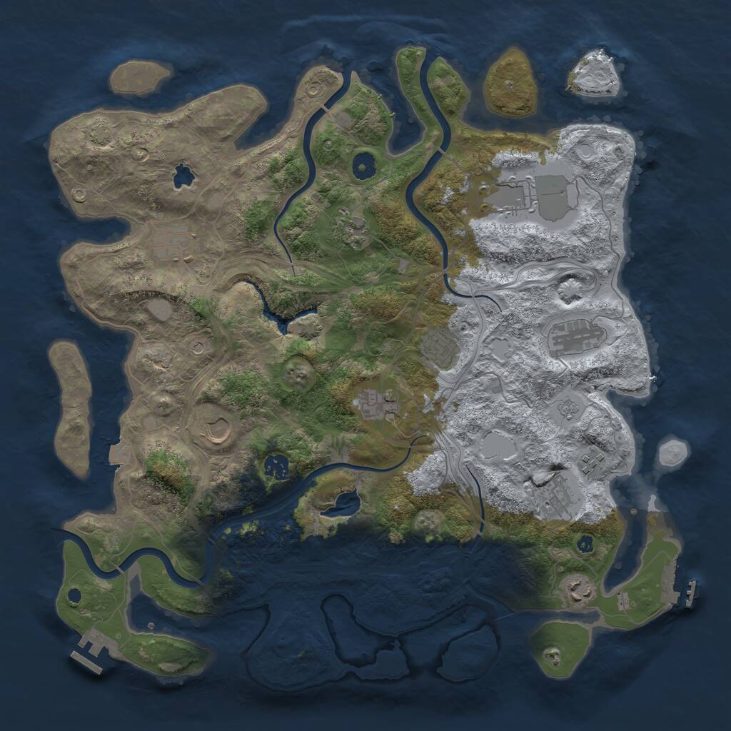 Rust Map: Procedural Map, Size: 4250, Seed: 8383, 17 Monuments