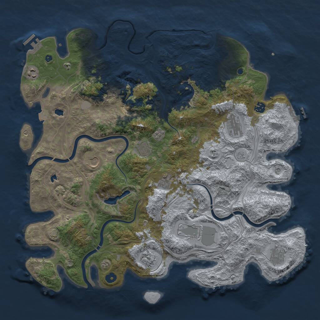 Rust Map: Procedural Map, Size: 4500, Seed: 1588968964, 16 Monuments