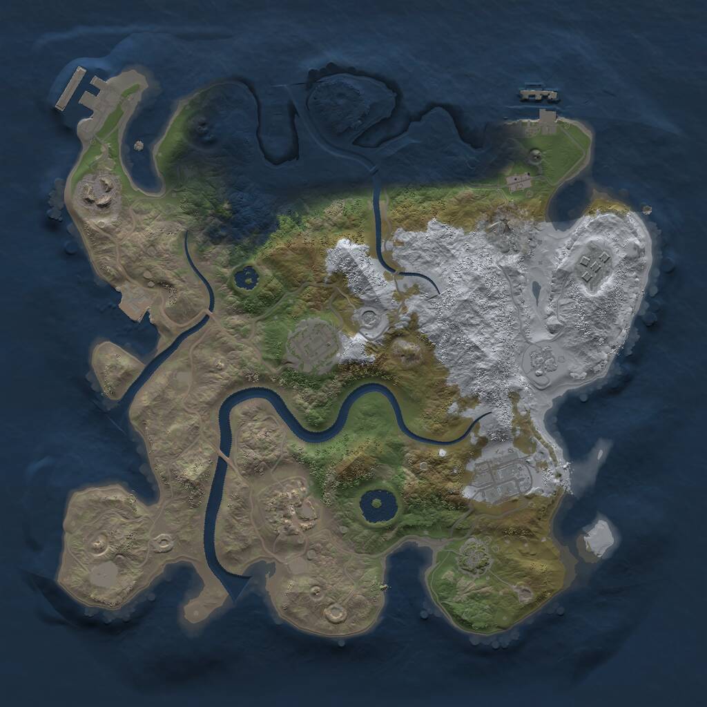 Rust Map: Procedural Map, Size: 3000, Seed: 731694344, 11 Monuments