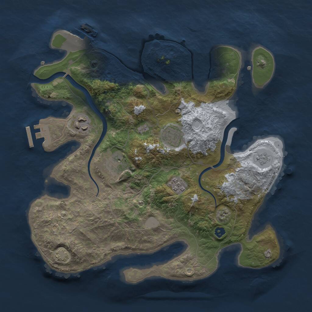 Rust Map: Procedural Map, Size: 3000, Seed: 717950268, 9 Monuments
