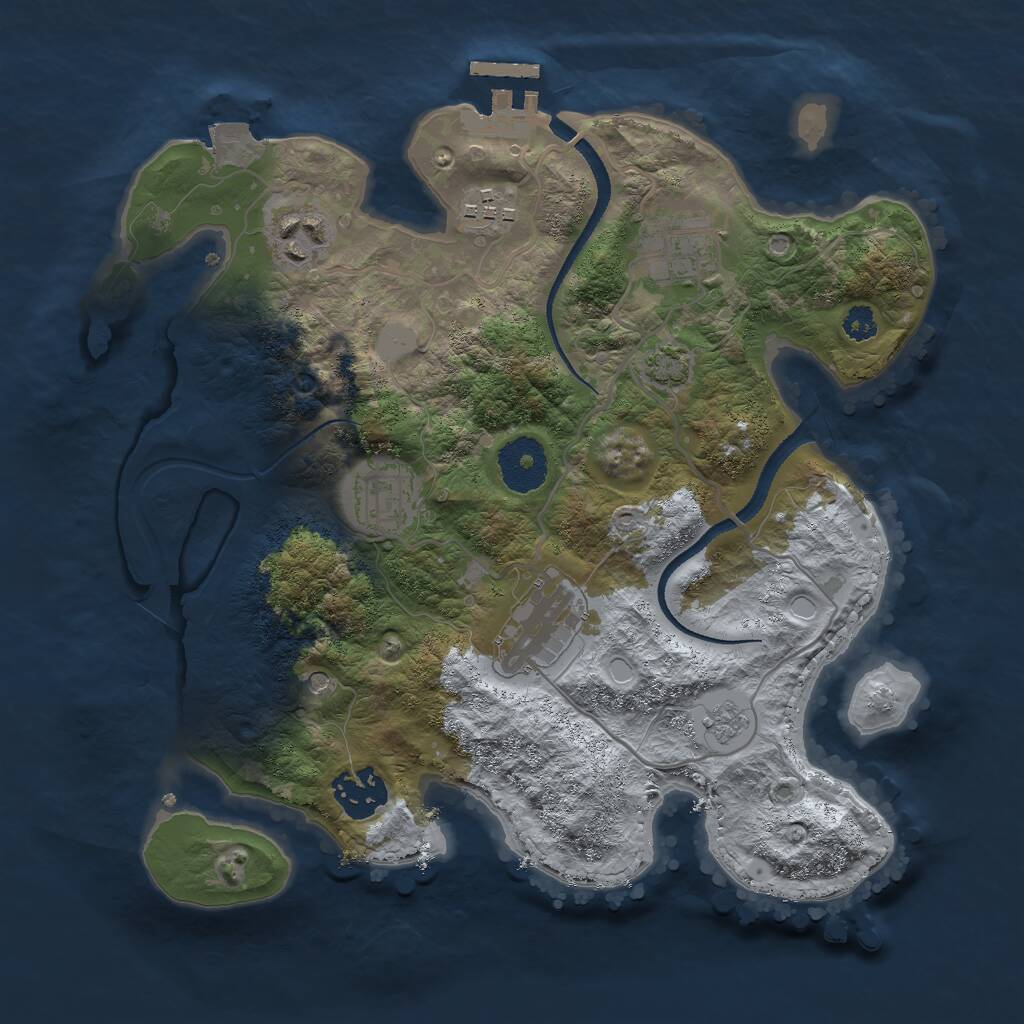 Rust Map: Procedural Map, Size: 2975, Seed: 64897, 11 Monuments