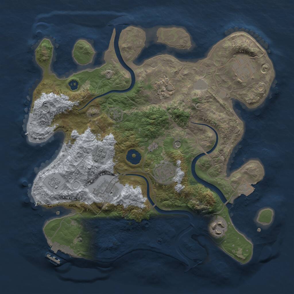 Rust Map: Procedural Map, Size: 3000, Seed: 51456, 11 Monuments