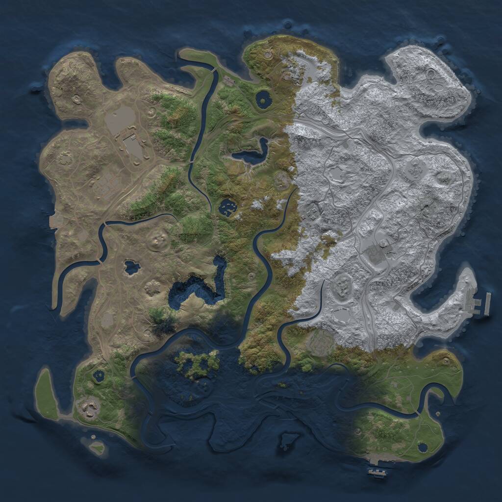 Rust Map: Procedural Map, Size: 4400, Seed: 919696588, 14 Monuments
