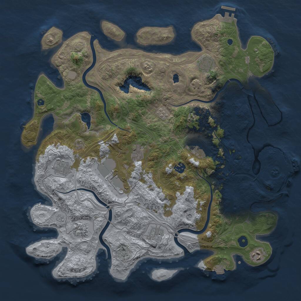 Rust Map: Procedural Map, Size: 4250, Seed: 1866335360, 16 Monuments