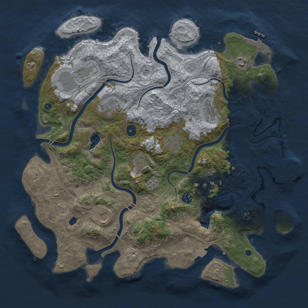 Rust Map: Procedural Map, Size: 4250, Seed: 967907723, 16 Monuments