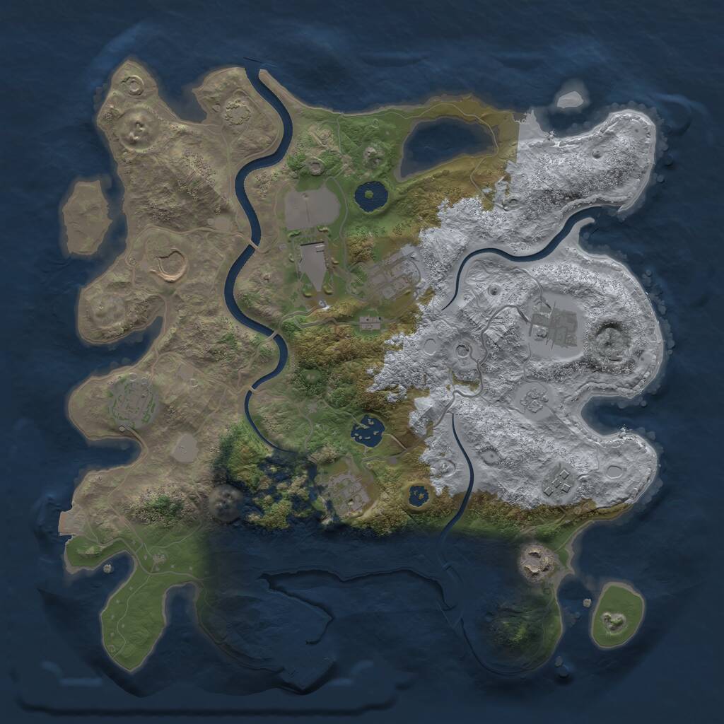 Rust Map: Procedural Map, Size: 3500, Seed: 122477267, 14 Monuments