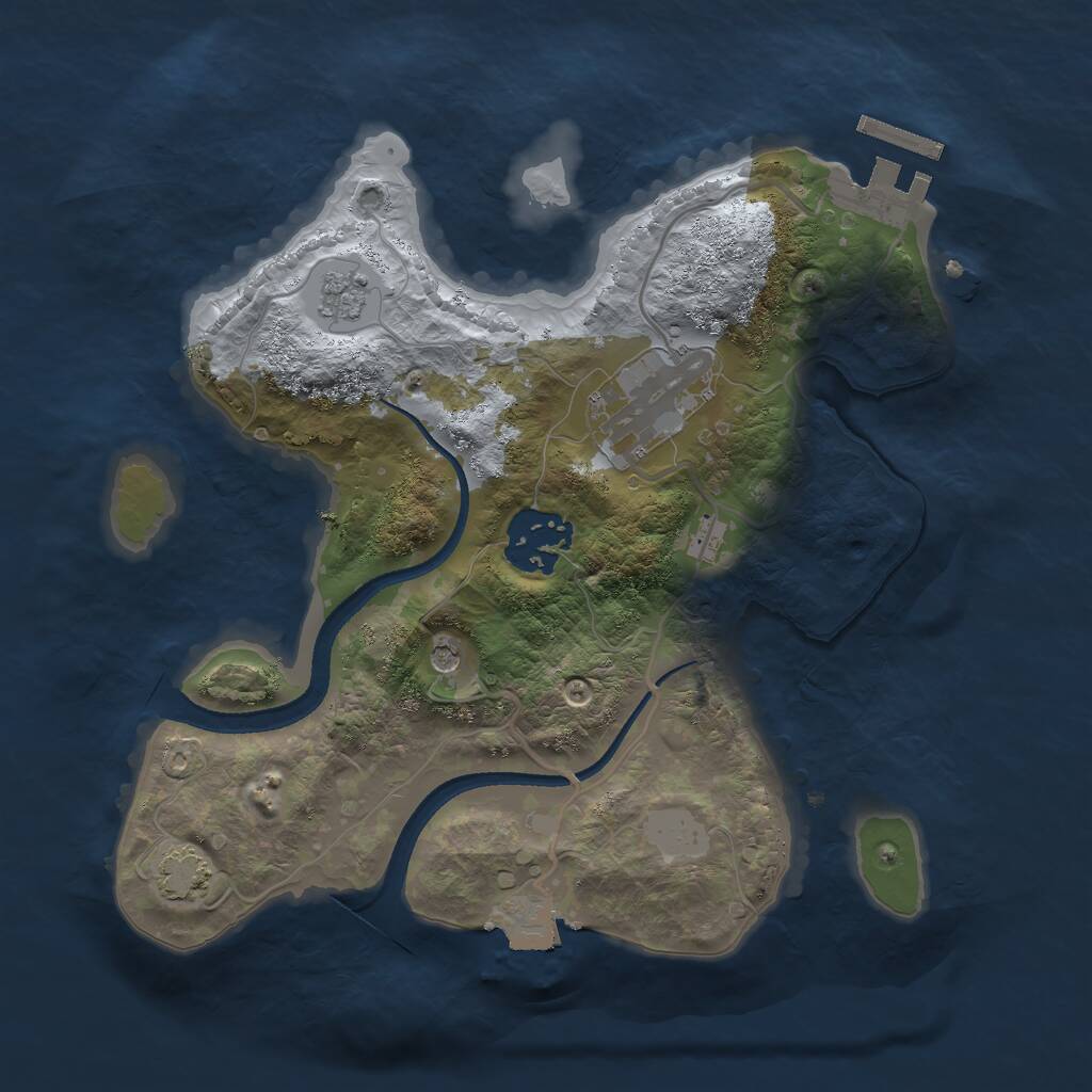 Rust Map: Procedural Map, Size: 2500, Seed: 30977562, 7 Monuments
