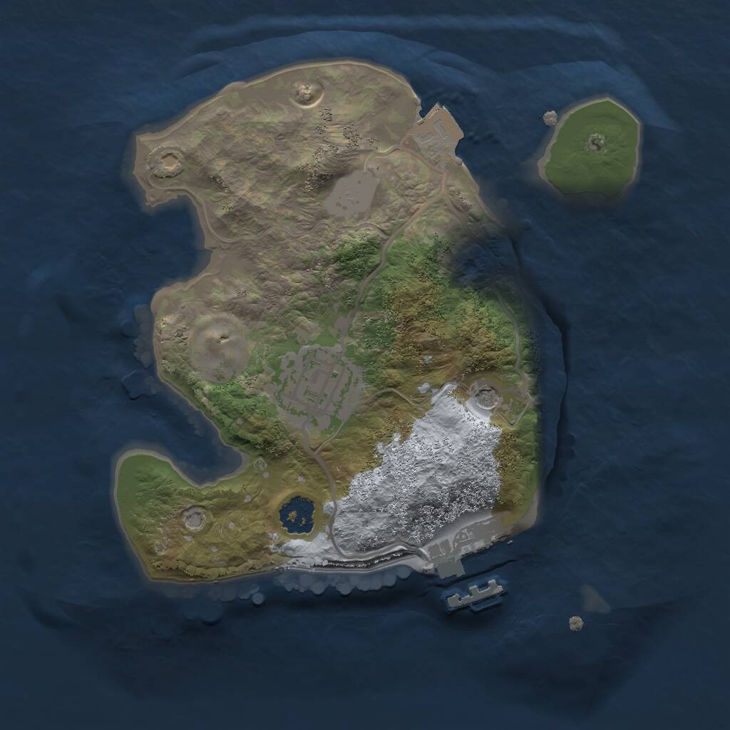 Rust Map: Procedural Map, Size: 2000, Seed: 1463480718, 4 Monuments