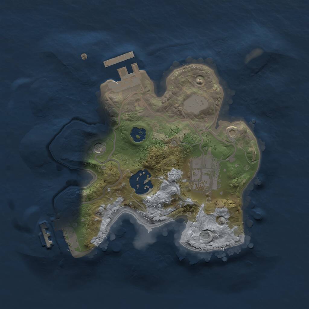 Rust Map: Procedural Map, Size: 2000, Seed: 2111976341, 6 Monuments