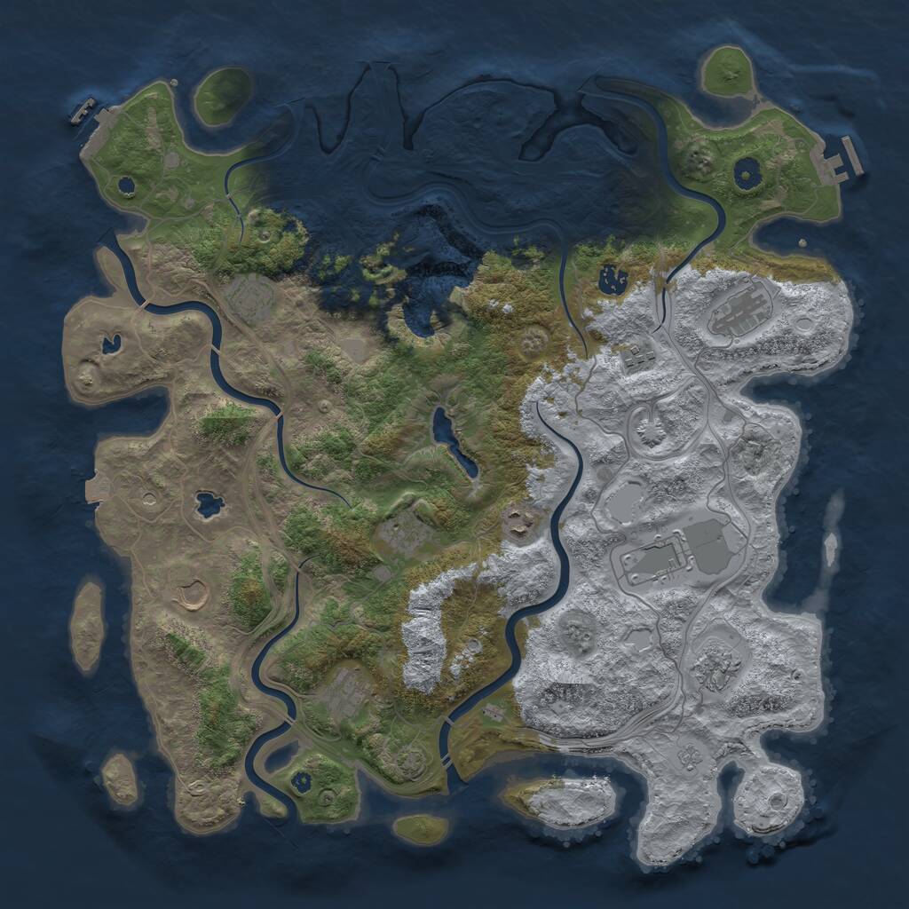 Rust Map: Procedural Map, Size: 4500, Seed: 3543467, 16 Monuments