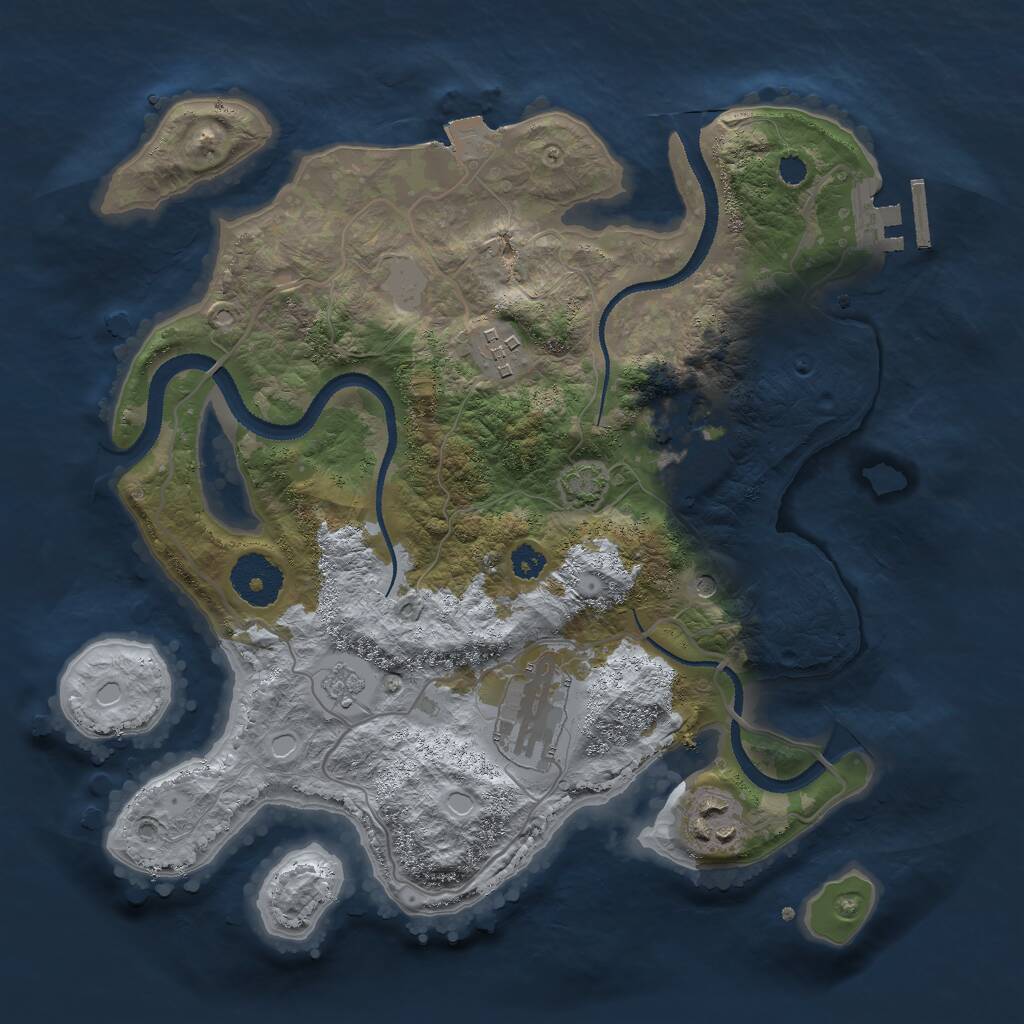 Rust Map: Procedural Map, Size: 3000, Seed: 1301200819, 9 Monuments