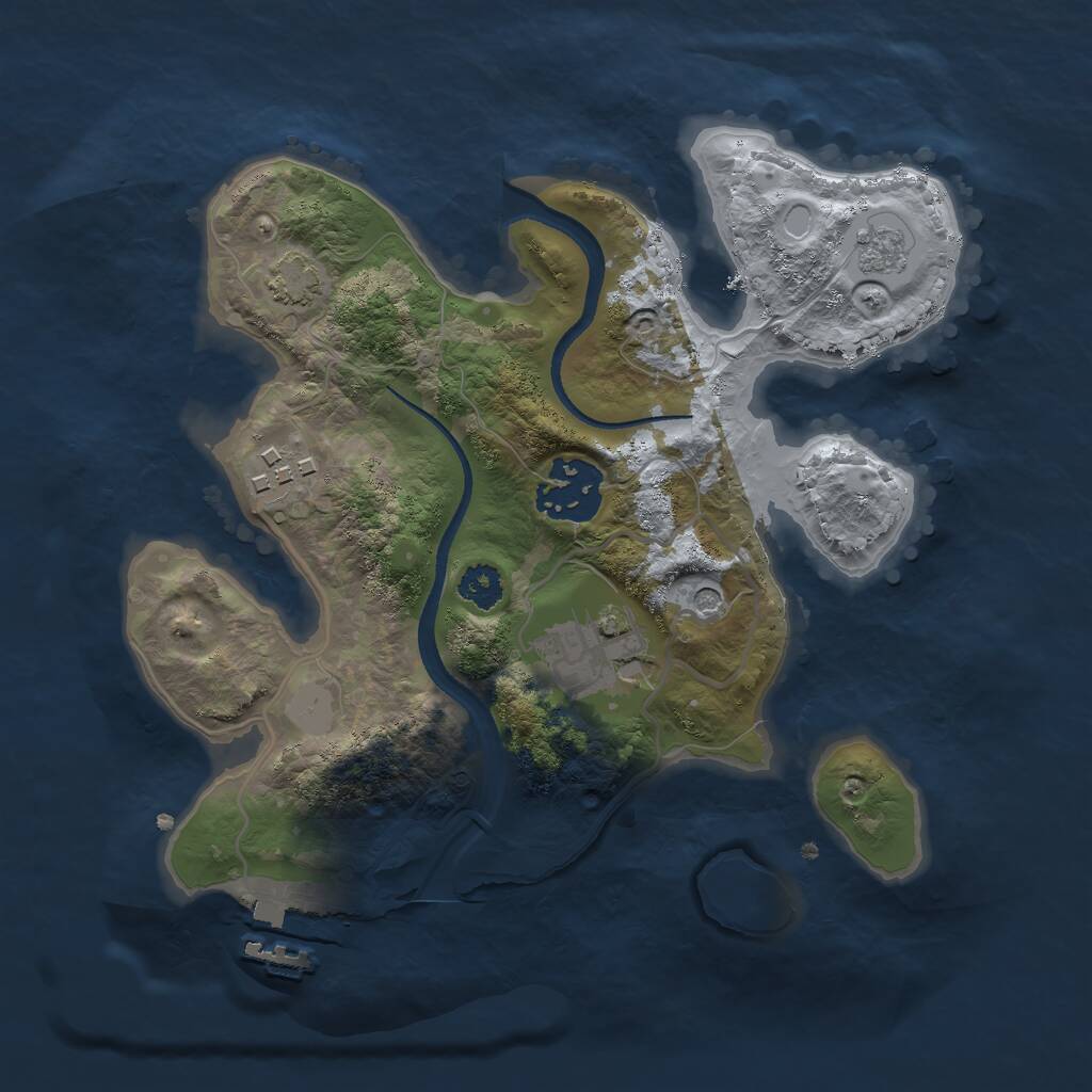 Rust Map: Procedural Map, Size: 2500, Seed: 250000, 8 Monuments