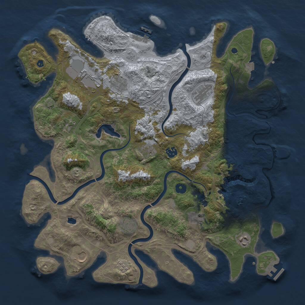 Rust Map: Procedural Map, Size: 4250, Seed: 783354868, 17 Monuments