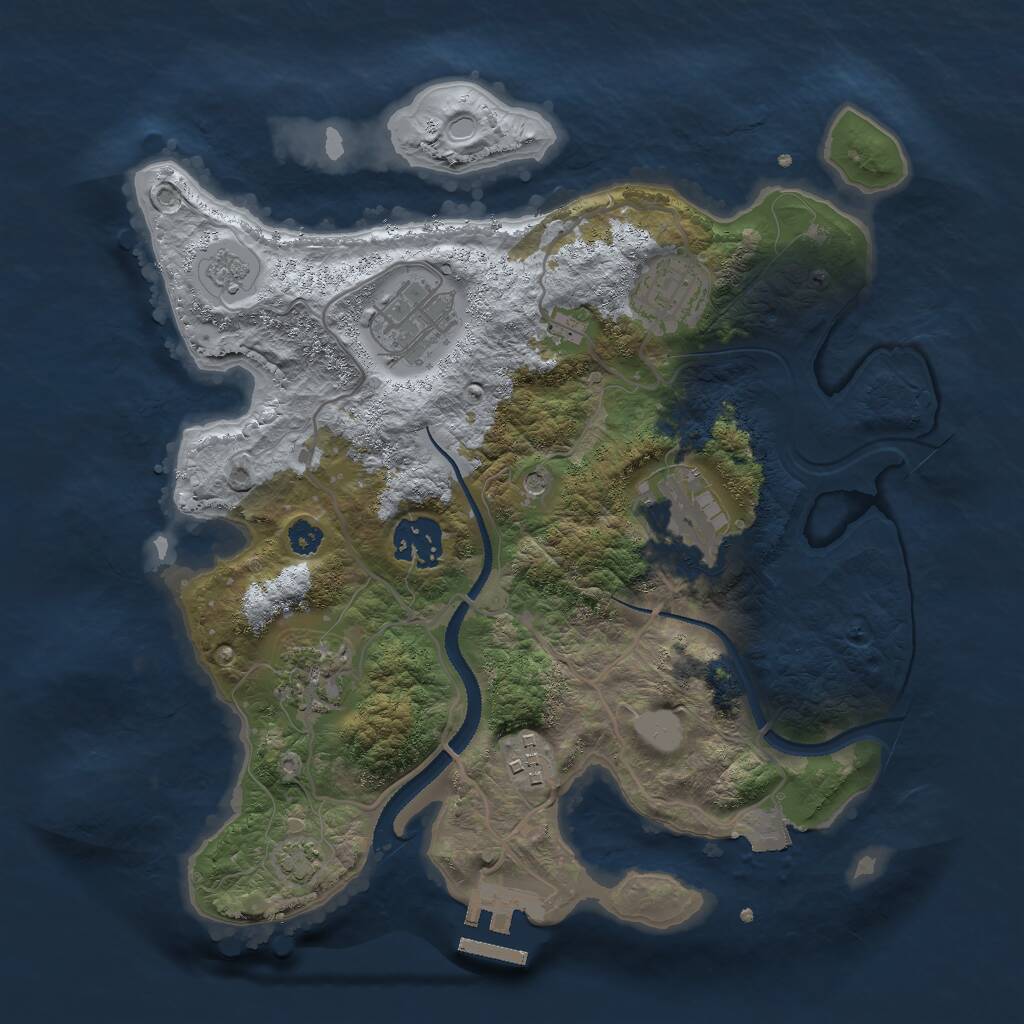 Rust Map: Procedural Map, Size: 3000, Seed: 8051743, 11 Monuments
