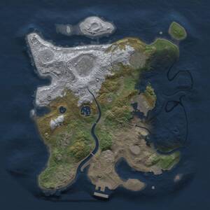 Thumbnail Rust Map: Procedural Map, Size: 3000, Seed: 8051743, 11 Monuments