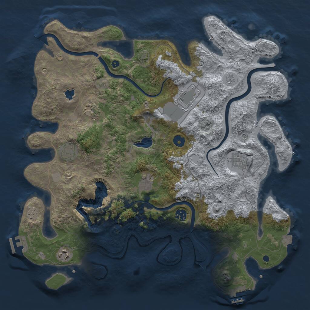 Rust Map: Procedural Map, Size: 4000, Seed: 211931494, 14 Monuments