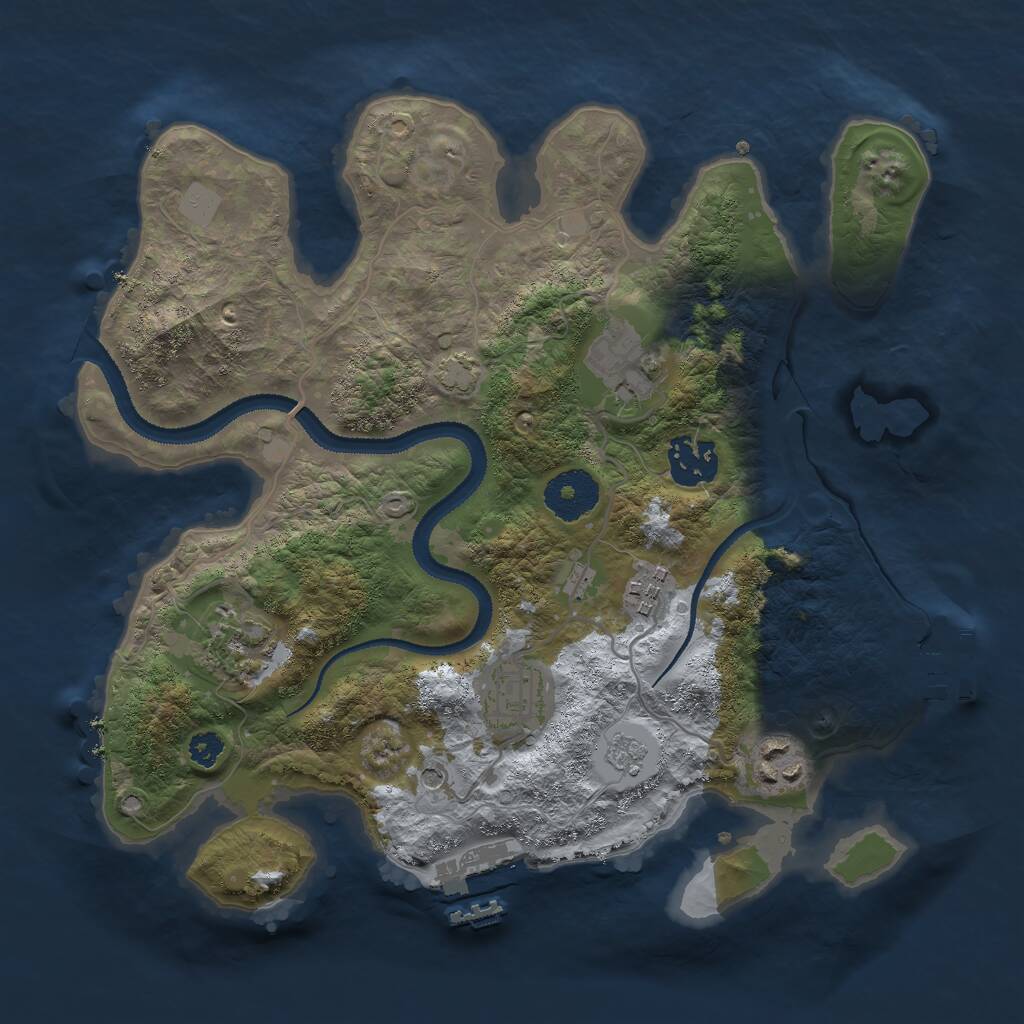 Rust Map: Procedural Map, Size: 3000, Seed: 529241644, 12 Monuments