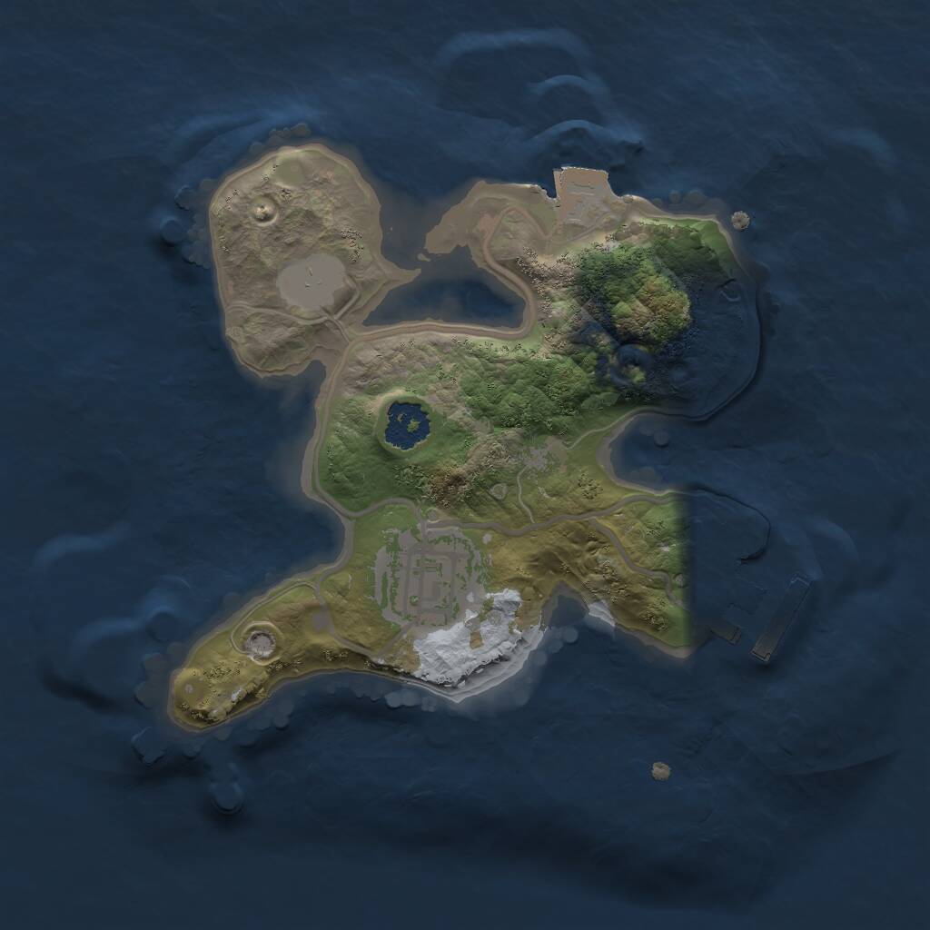Rust Map: Procedural Map, Size: 2000, Seed: 1958619694, 3 Monuments