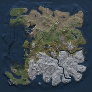 Thumbnail Rust Map: Procedural Map, Size: 4500, Seed: 1257883442, 16 Monuments