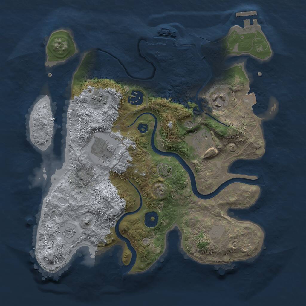 Rust Map: Procedural Map, Size: 3000, Seed: 832960059, 11 Monuments