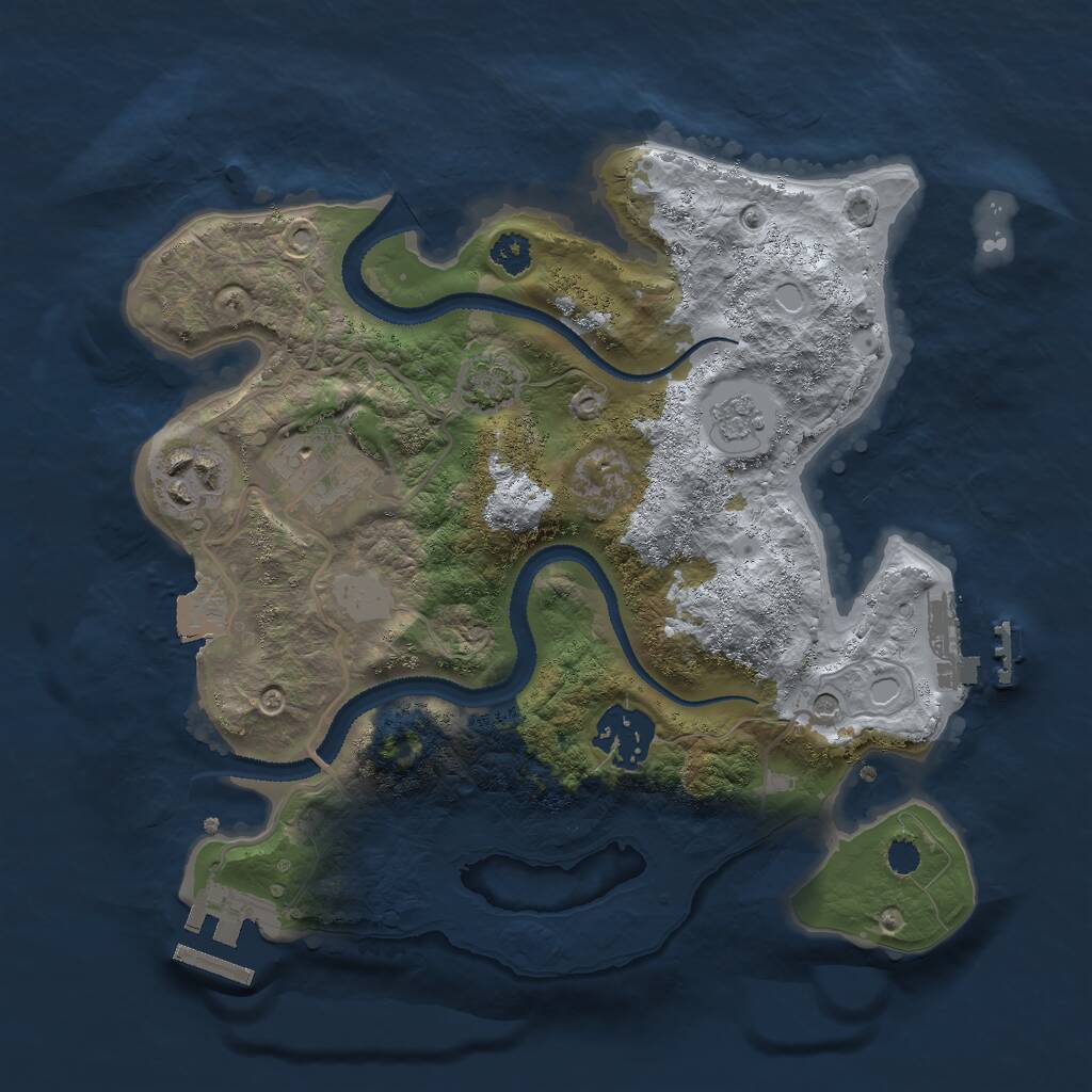 Rust Map: Procedural Map, Size: 2700, Seed: 1784116897, 9 Monuments