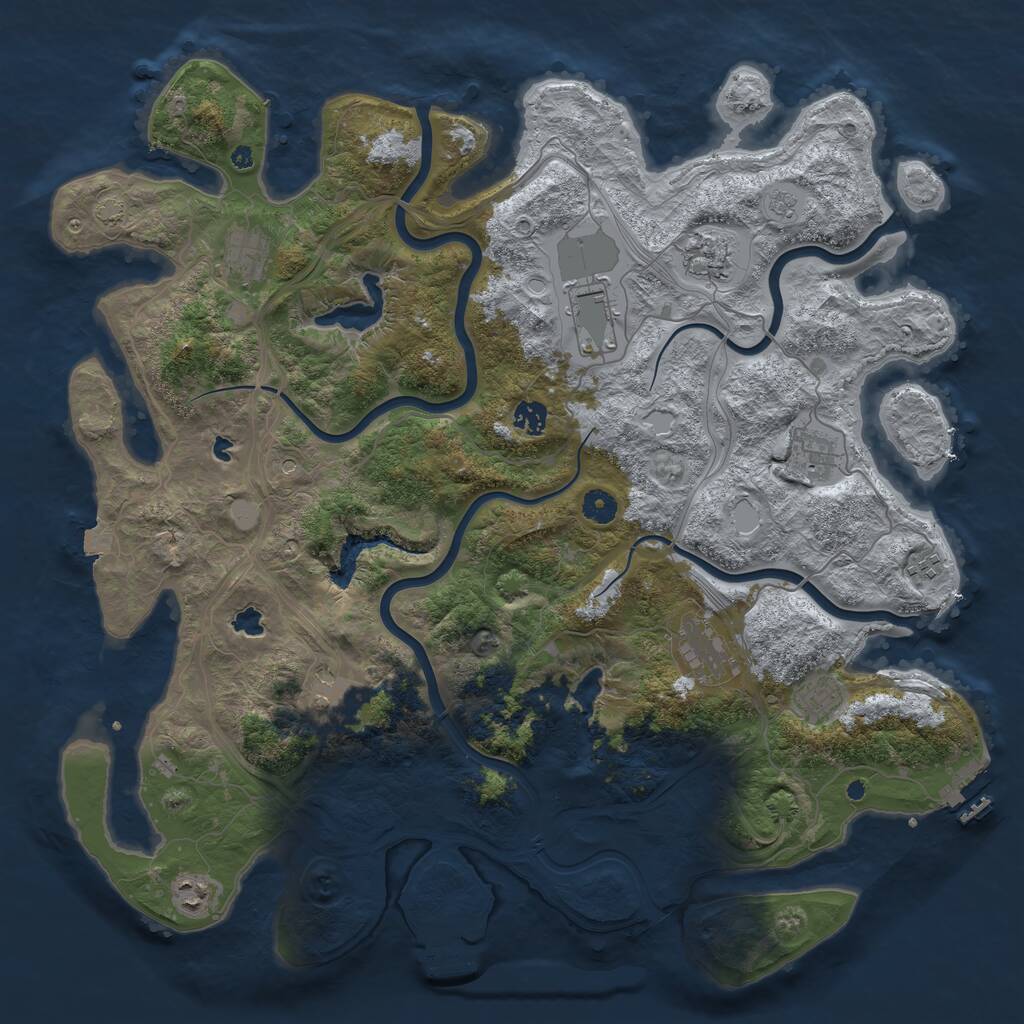 Rust Map: Procedural Map, Size: 4500, Seed: 1654197094, 16 Monuments