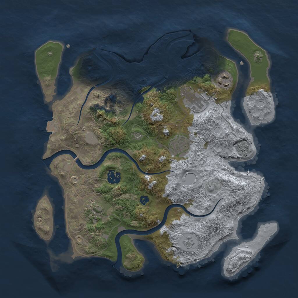 Rust Map: Procedural Map, Size: 3200, Seed: 230079226, 10 Monuments