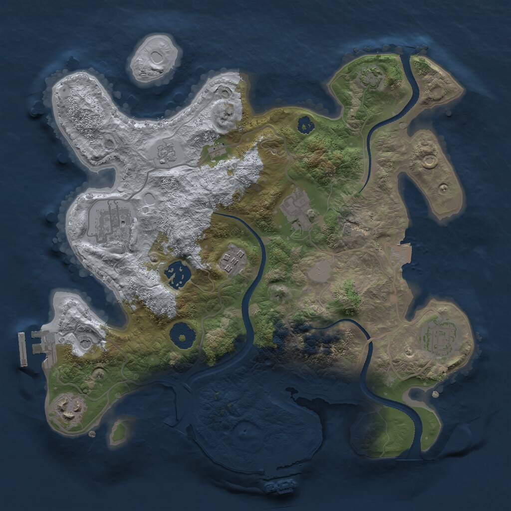 Rust Map: Procedural Map, Size: 3000, Seed: 494566462, 12 Monuments