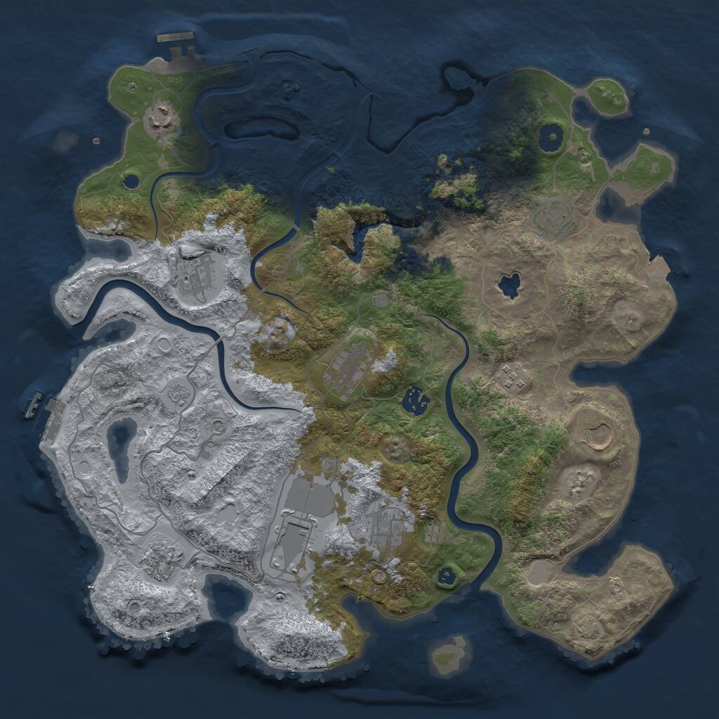 Rust Map: Procedural Map, Size: 4000, Seed: 20091998, 16 Monuments